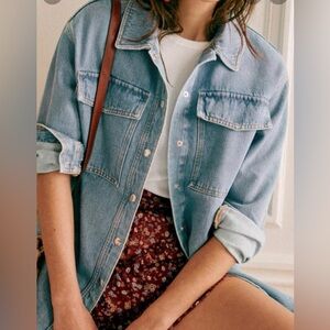Sezane Light Blue Denim Jean Jacket